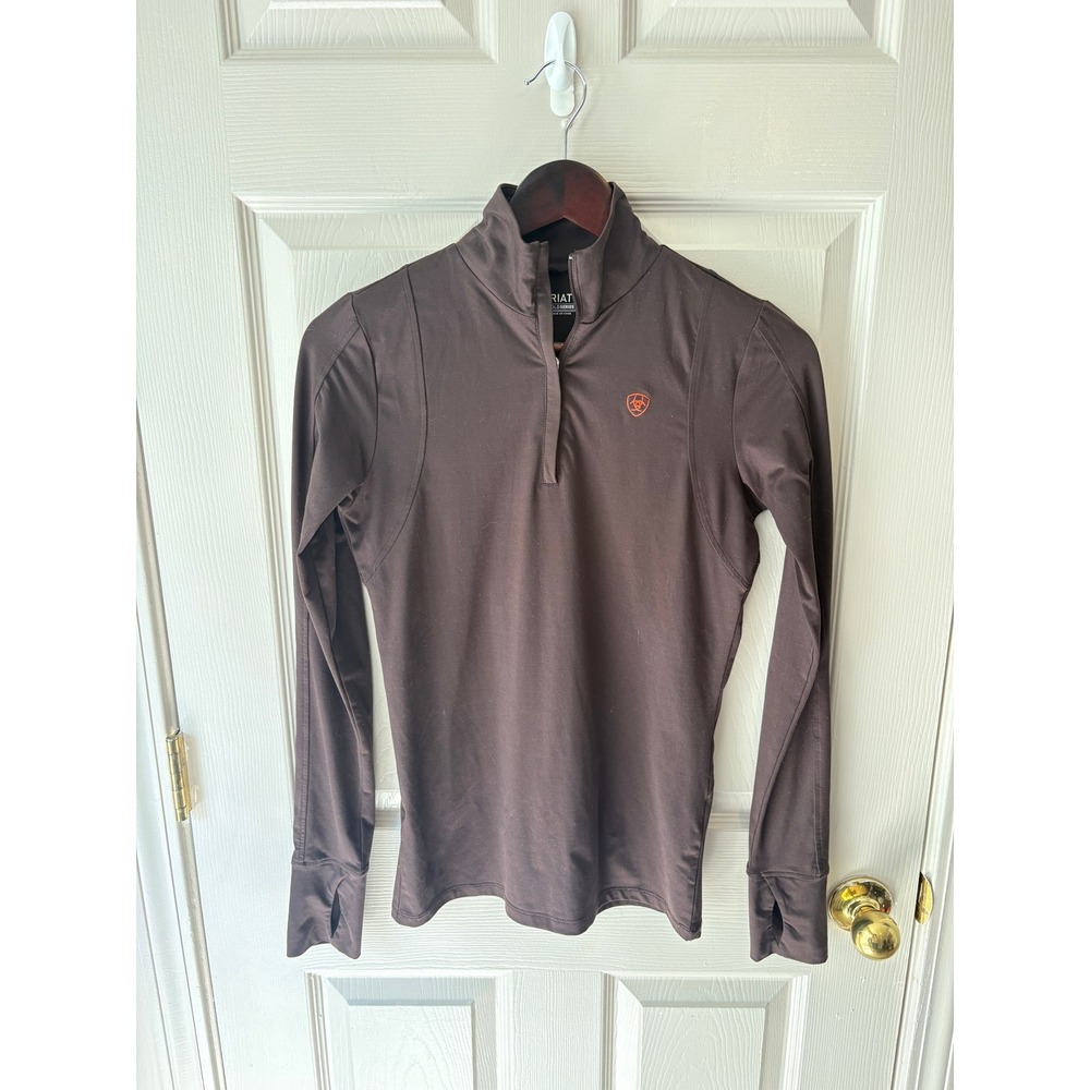 AriatTEK Cold Series Womens XS Brown Quarter Zip Equestrian Base Layer Top